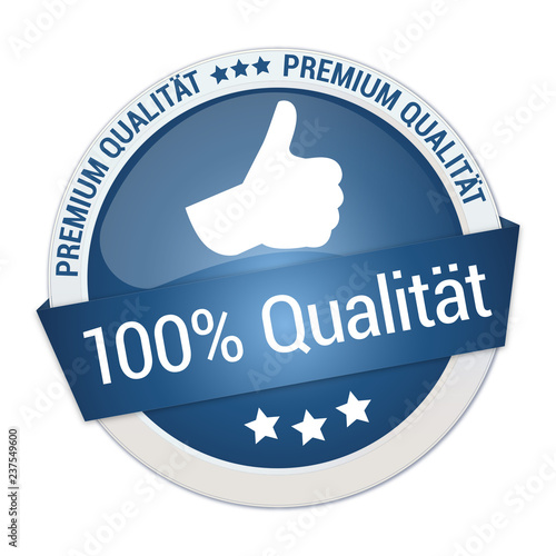 blaues Qualitätssiegel für 100 Qualität