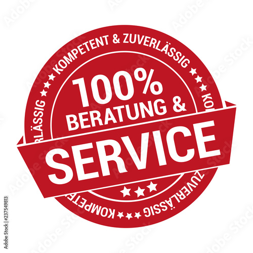 Gütesiegel Aufkleber für 100% Beratung und Service