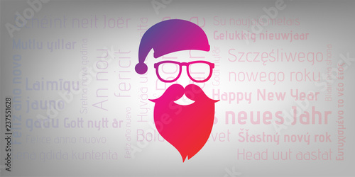 Hipster Santa Clause and New Years Wishes