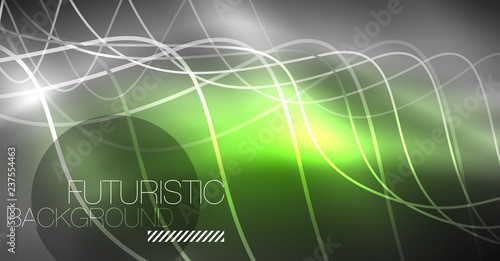 Neon lines wave background. Abstract composition