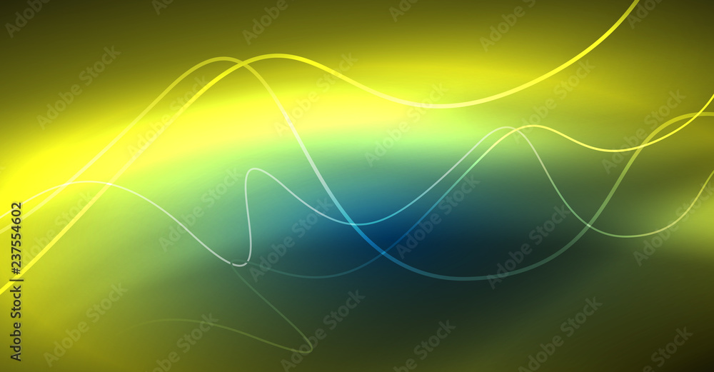 Glowing abstract wave on dark, shiny motion, Christmas and New Year magic space light. Techno abstract background Glowing abstract wave on dark, shiny motion, Christmas and New Year magic space light. Techno abstract background