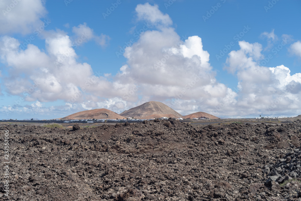Landscape of volcanic rock, Lanzarote Island, Canary Islands, Spain