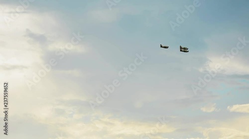 Three planes flying in the sky