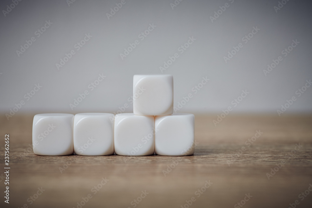 White cubes stucked on the surfce White cubes stucked on the surfce