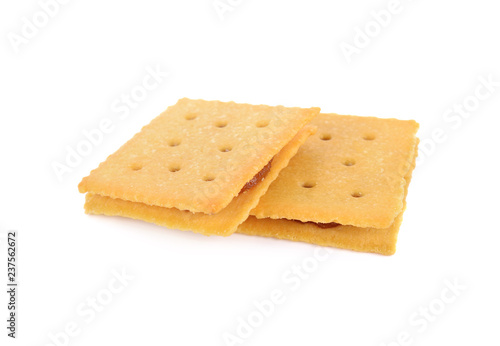 pineapple square biscuit on white background