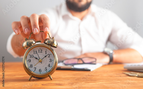 businessman clock calculator coins