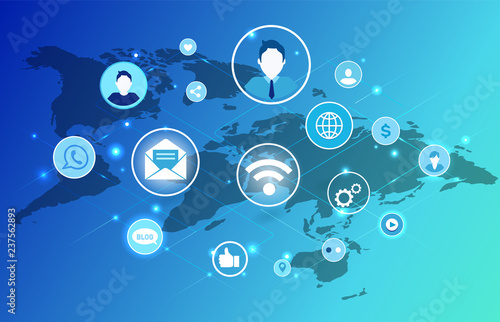 Social Network Man Profiles Vector Illustration
