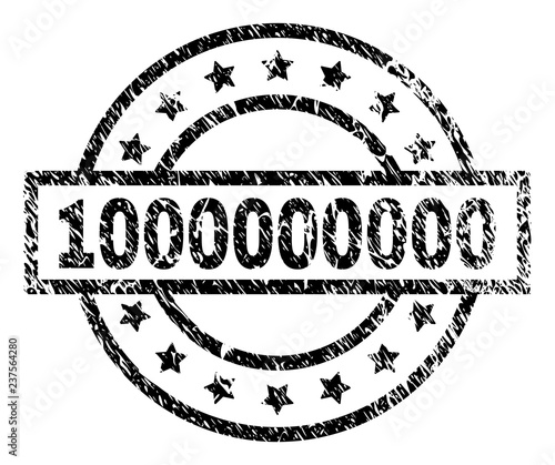1000000000 stamp seal watermark with distress style. Designed with rectangle, circles and stars. Black vector rubber print of 1000000000 caption with dust texture.