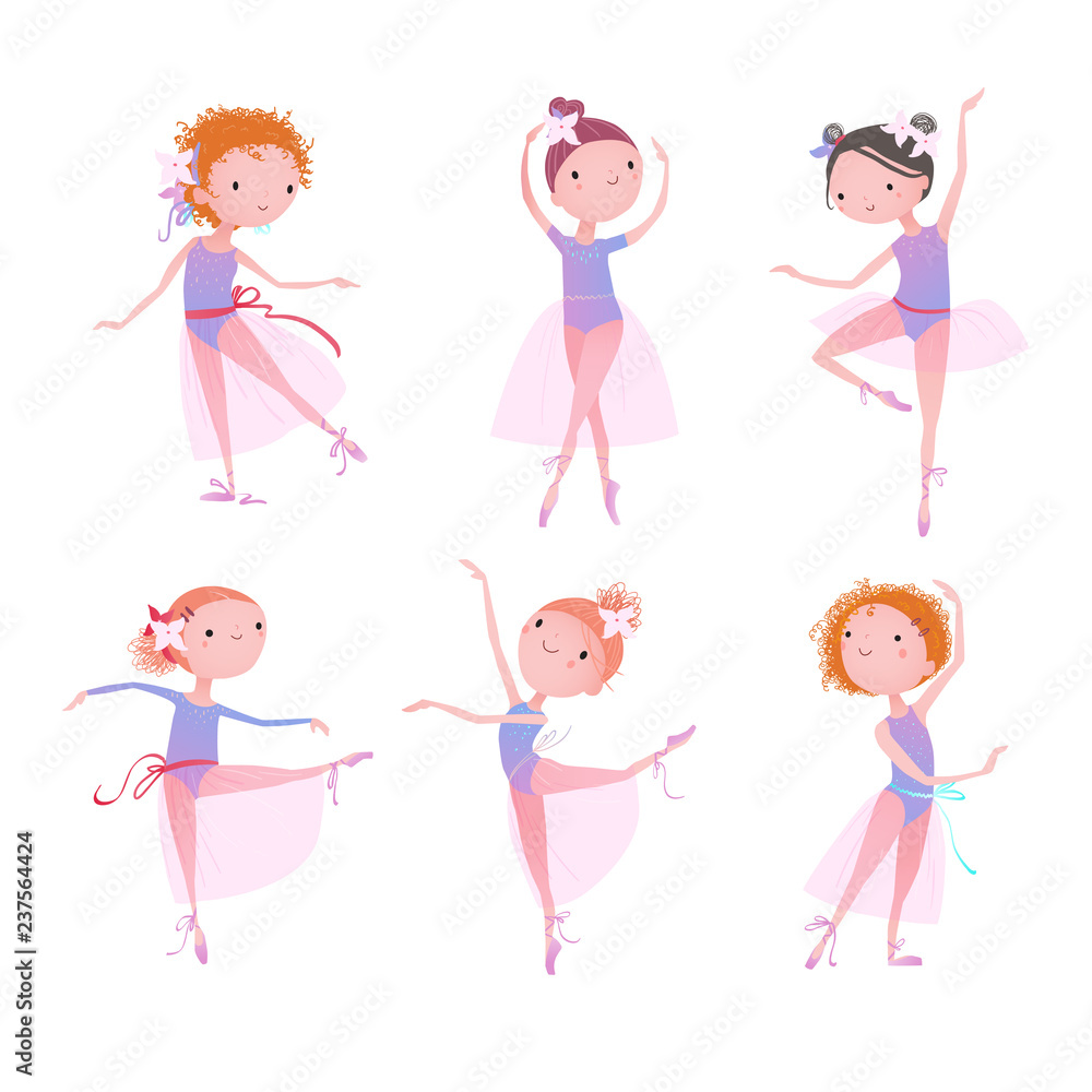 Set of ballet dancers. Vector illustration. Set of ballet dancers. Vector illustration.