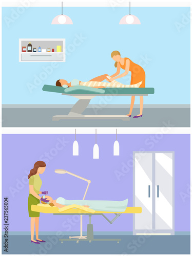 Cosmetician Service Facial Care Treatment Vector