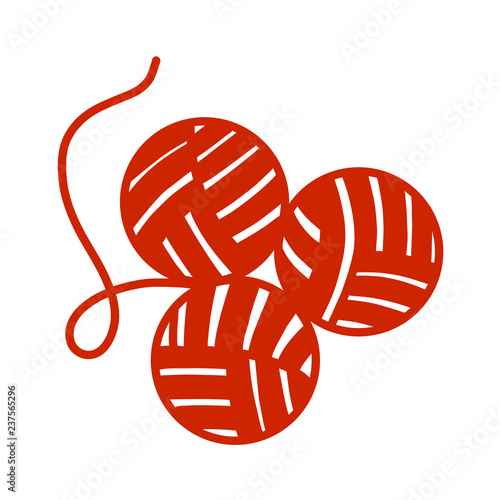 Ball of yarn wool hand drawn logo logotype for yarning project courses master classes tutorials video study teaching and learning