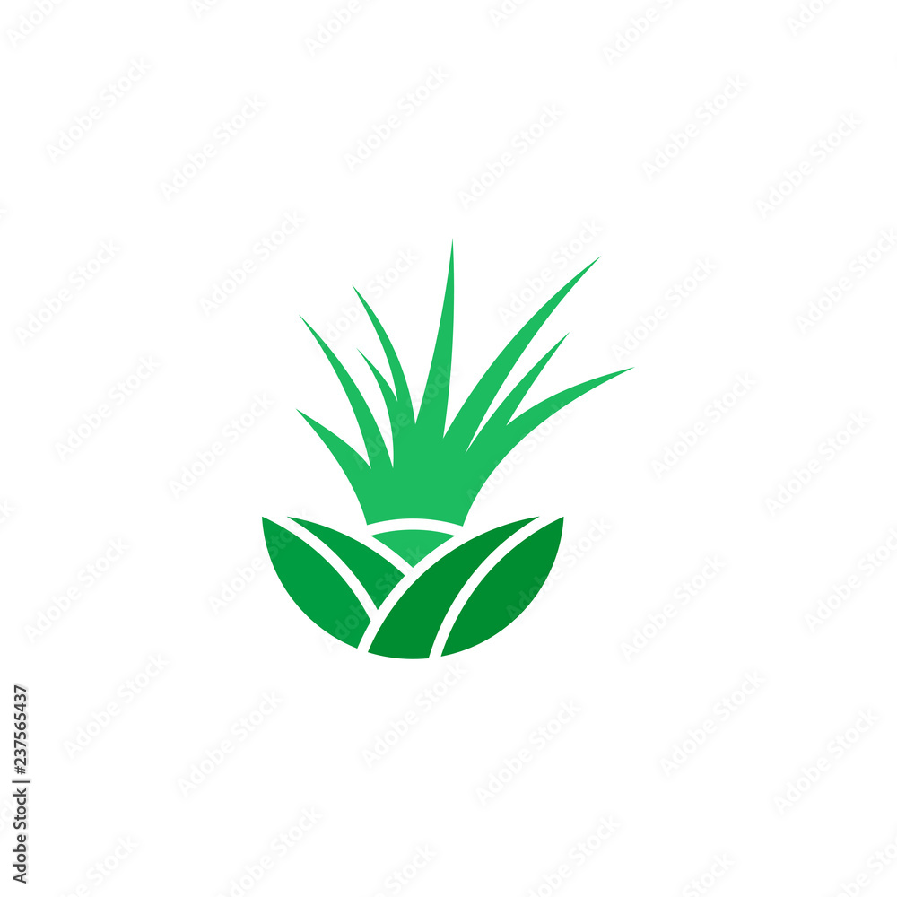grass logo template design vector illustration