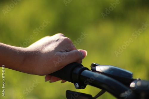 hand on bike