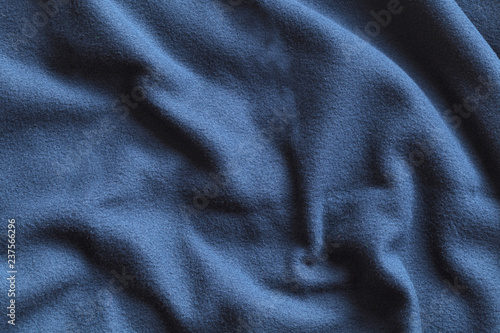 Blue fleece, soft napped insulating fabric