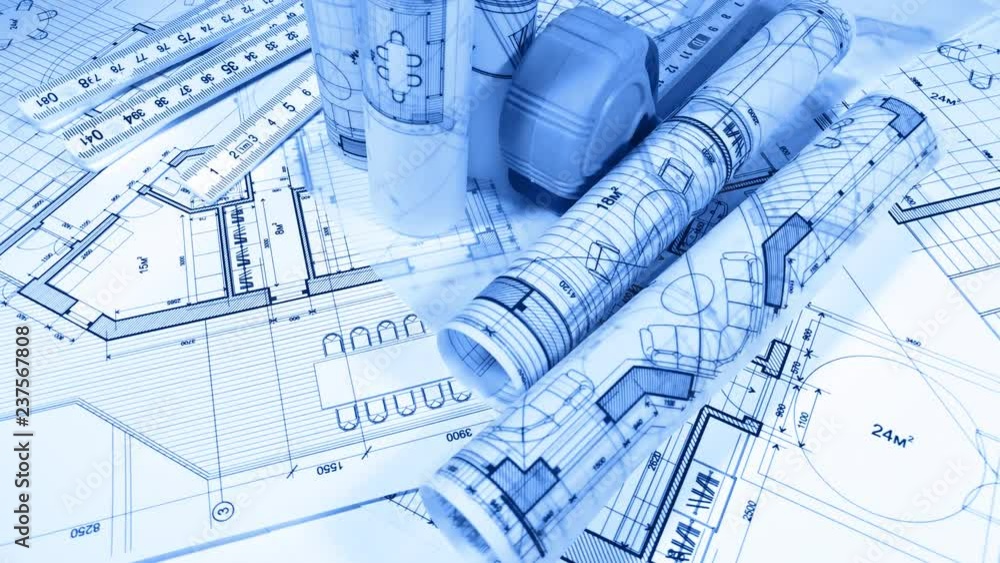 rchitectural Blueprints - architectural plan of a modern house, roulette ,drawing of the golden section and compass smoothly rotate / seamless looping rchitectural Blueprints - architectural plan of a modern house, roulette ,drawing of the golden section and compass smoothly rotate / seamless looping