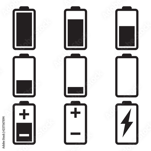 Battery icon set