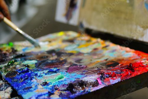 Oil paint palette