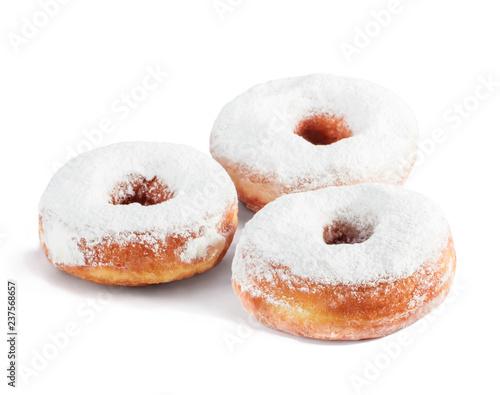 White Donut isolated on white background