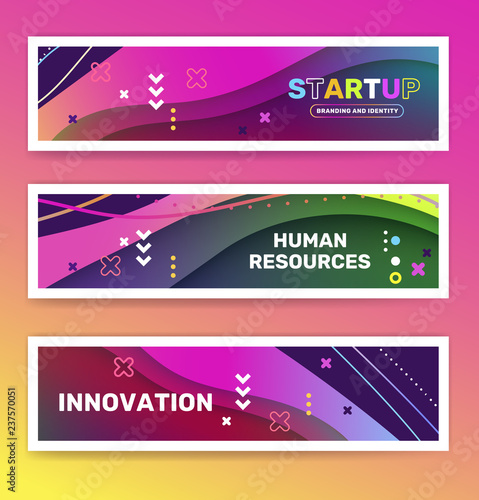 Unusual design for business web, site, banner. Vector creative illustration with word typography on color background.