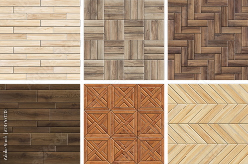 Collection of high resolution wooden parquet patterns. Seamless textures of different wood