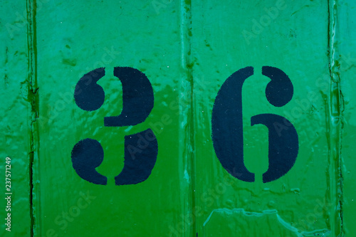 Numbers on brightly coloured wooden doors