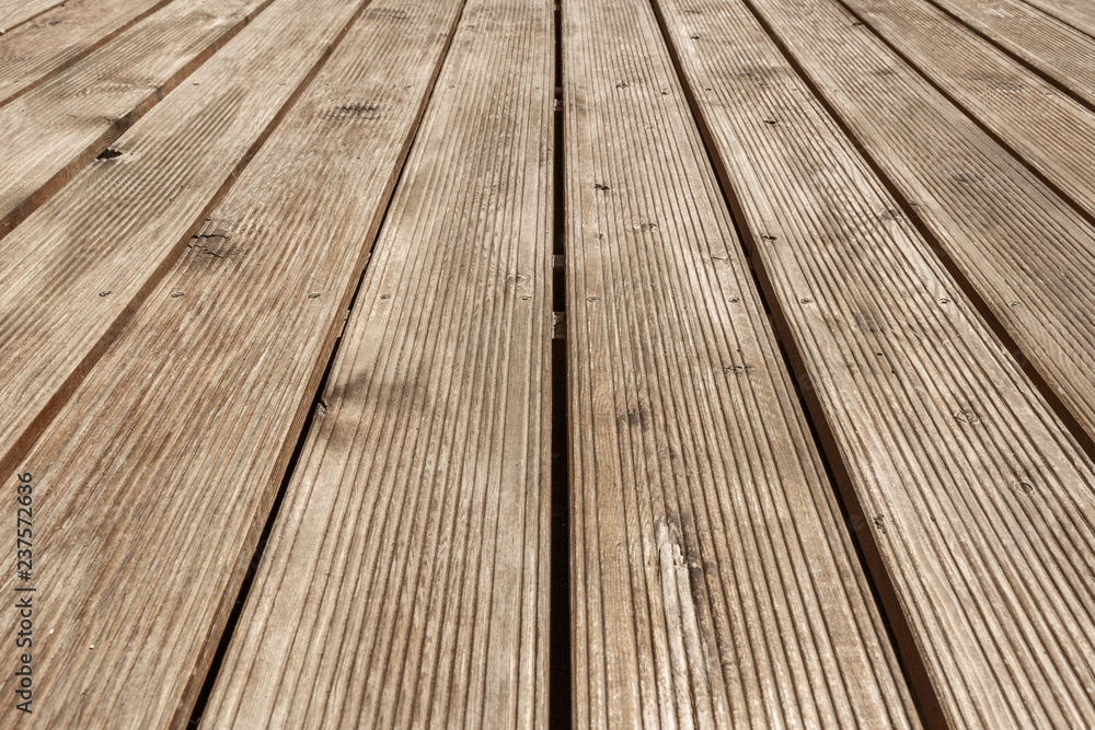 Brown plank wooden floor texture perspective background, top view, copy space Brown plank wooden floor texture perspective background, top view, copy space