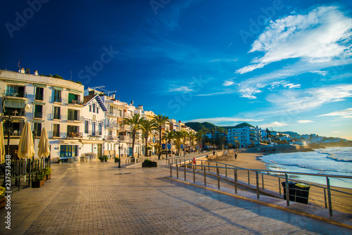 Spanish Beach Resort in Barcelona, Spain. Sitges area is known as a beach resort town. © J Photography