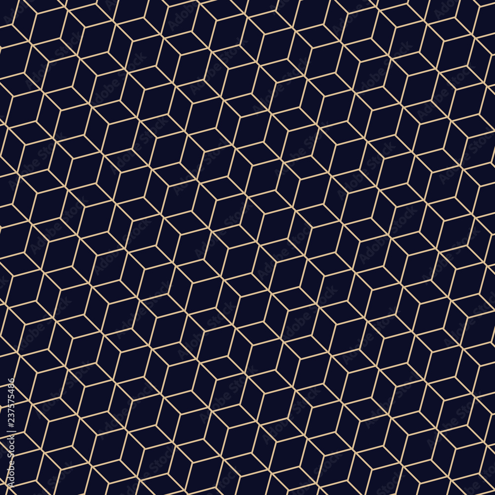 Abstract of golden lines polygonal geometric pattern. A seamless vector on dark blue background. Abstract of golden lines polygonal geometric pattern. A seamless vector on dark blue background.