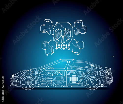 autonomous driving with e-car - circuit board