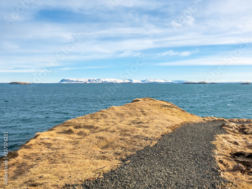 Seascape view at Stykkisholmur lighthouse hill  Iceland