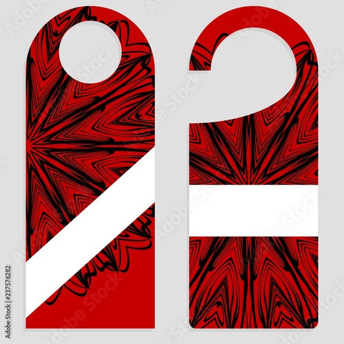 Door knob or hanger sign with floral mandala design. cartoon vector illustration