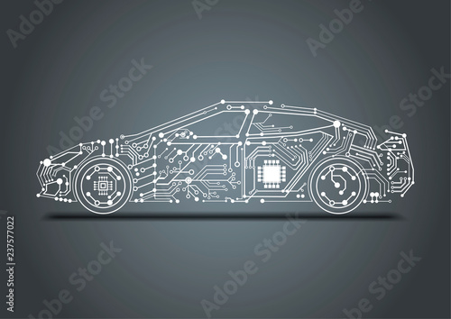 autonomous driving with a electric car tesla model s