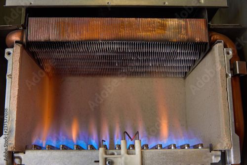 Fotografija Gas burning in a heating appliance