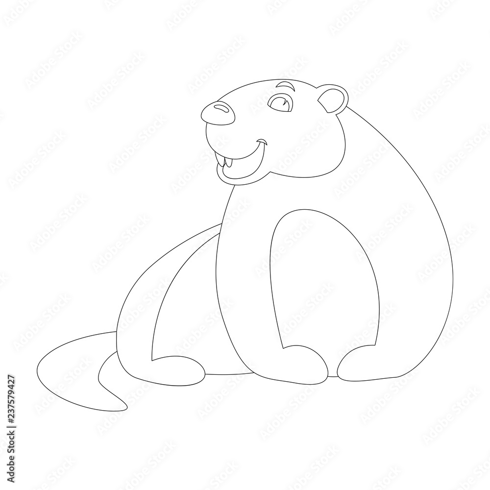 Obraz premium cartoon marmot ,vector illustration ,lining draw,