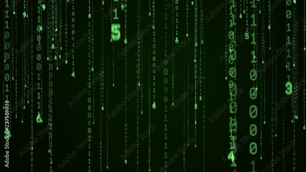 3d render of a binary matrix effect code 3d render of a binary matrix effect code