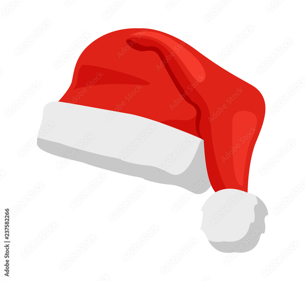 Hat of Santa Claus Closeup Vector Illustration Hat of Santa Claus Closeup Vector Illustration