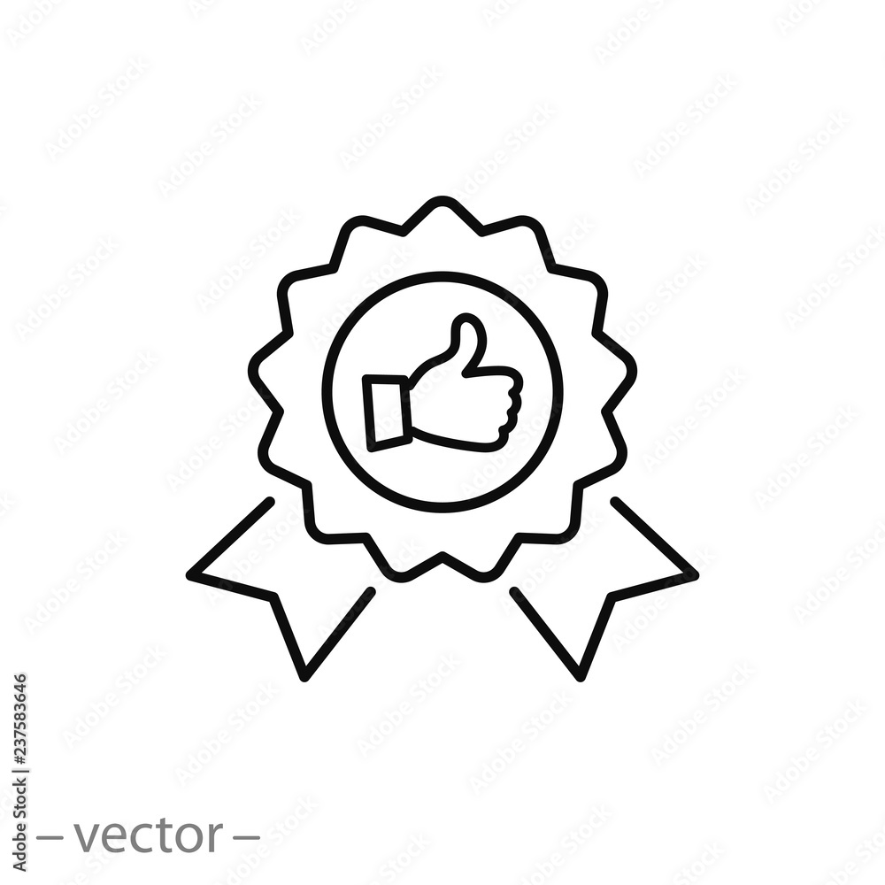 best choice label with thumb up icon vector