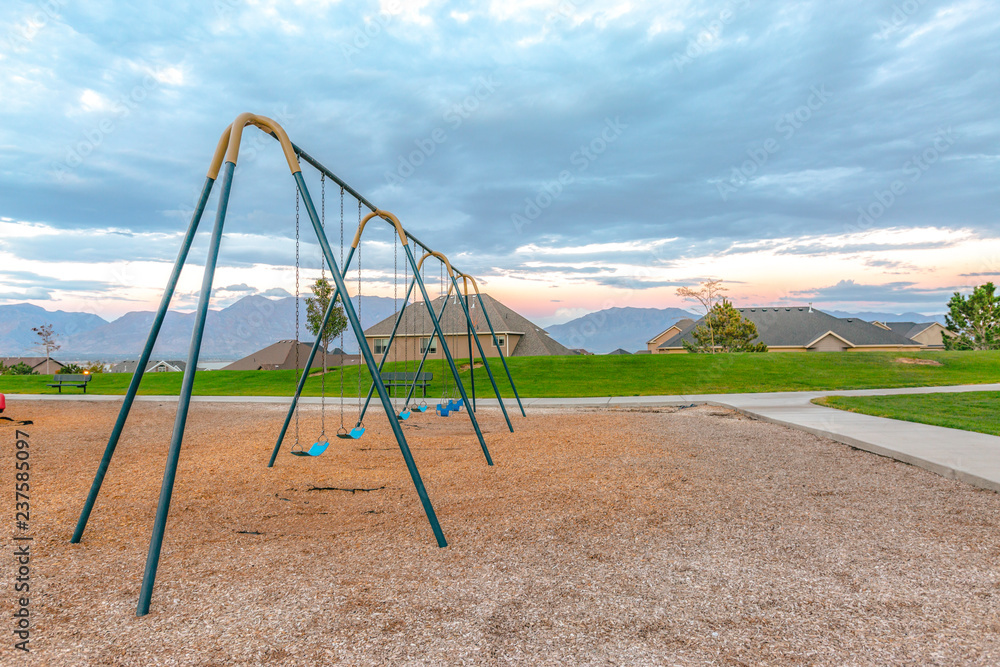 Swing near homes in Saratoga Springs Utah Swing near homes in Saratoga Springs Utah