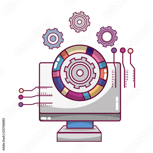 technology computing support cartoon
