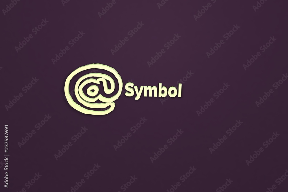 Text Symbol with light-green 3D illustration and violet background Text Symbol with light-green 3D illustration and violet background