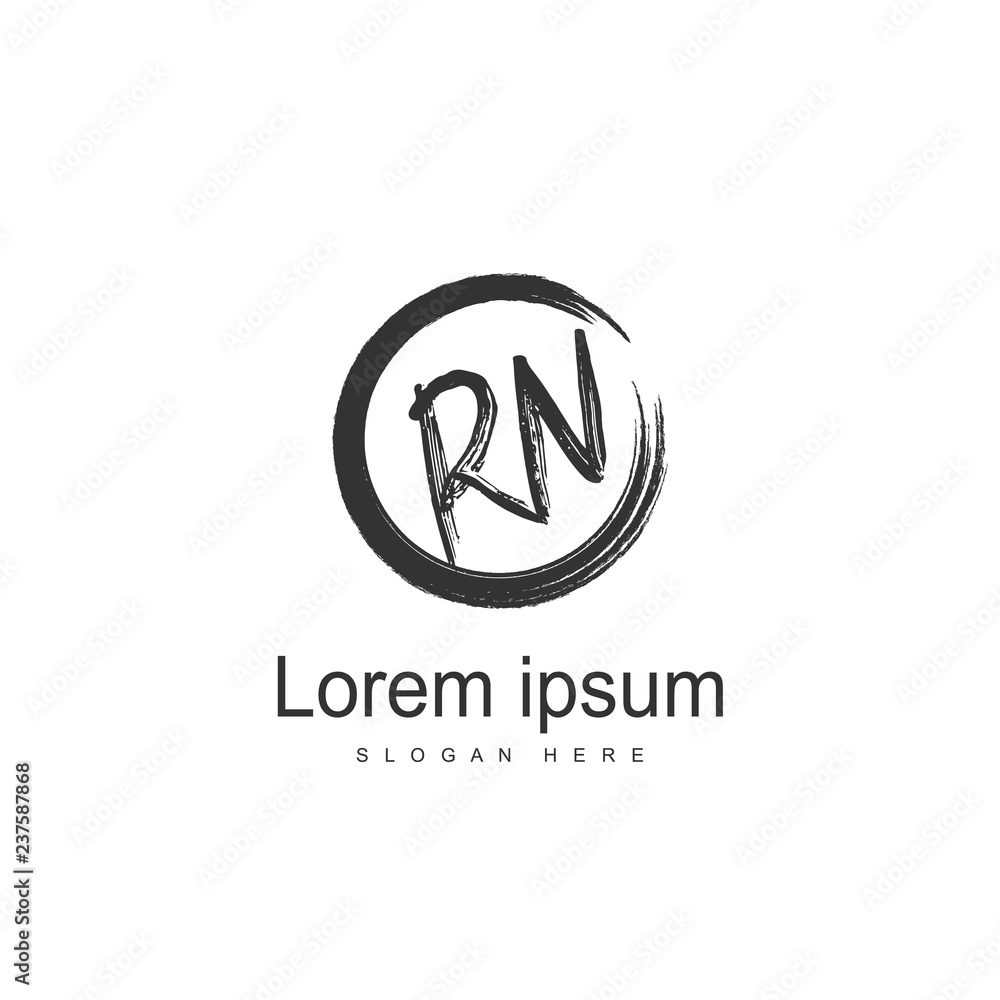 Initial RN Logo Template. Minimalist letter logo design Initial RN Logo Template. Minimalist letter logo design
