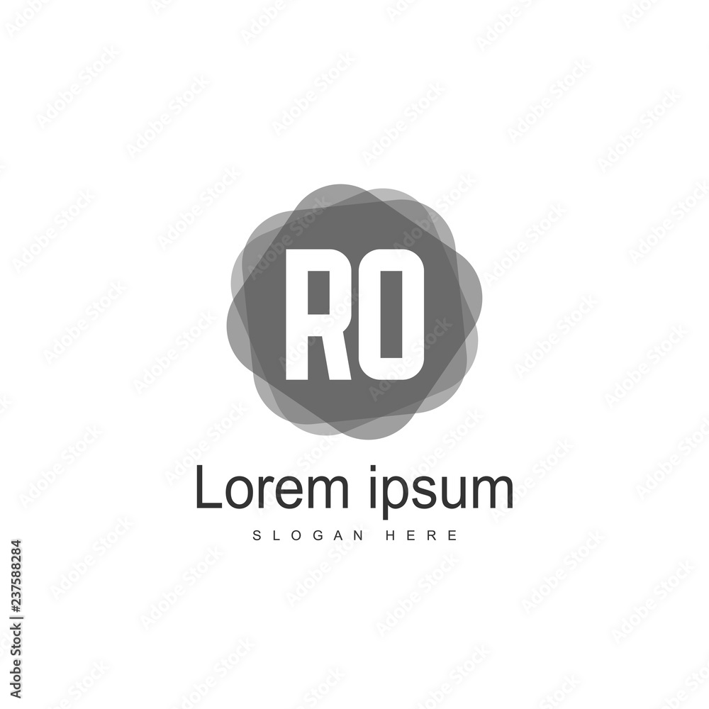 Initial RO Logo Template. Minimalist letter logo design Initial RO Logo Template. Minimalist letter logo design