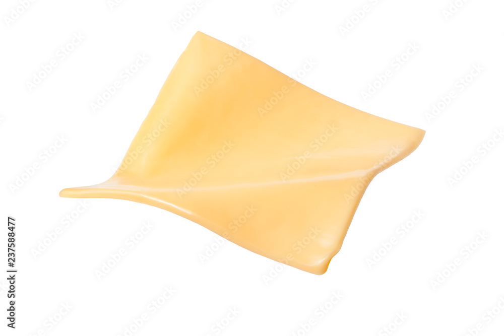 Yellow cheese slices isolated on white background. Yellow cheese slices isolated on white background.