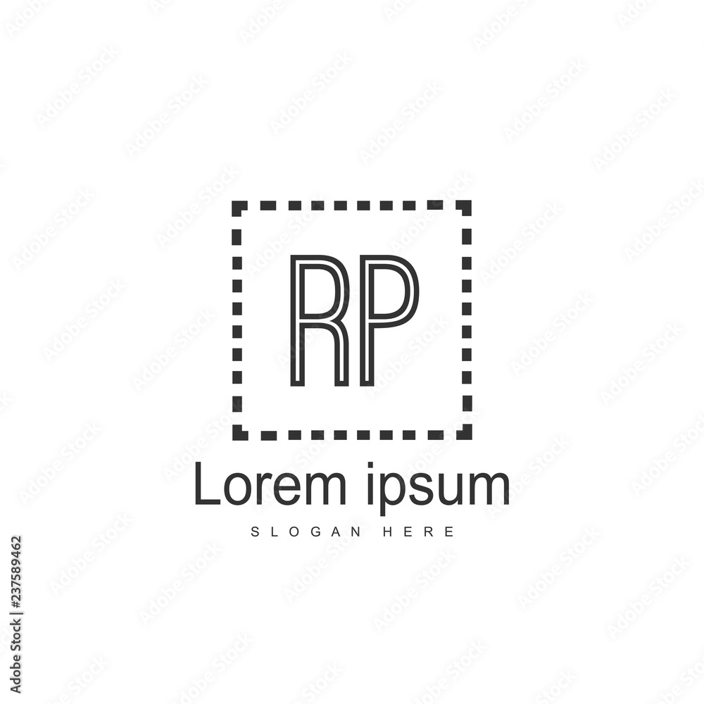 Initial RP Logo Template. Minimalist letter logo design Initial RP Logo Template. Minimalist letter logo design