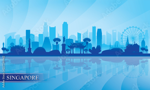 Singapore city skyline silhouette background