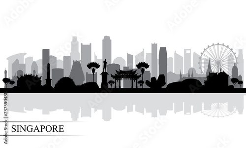 Singapore city skyline silhouette background