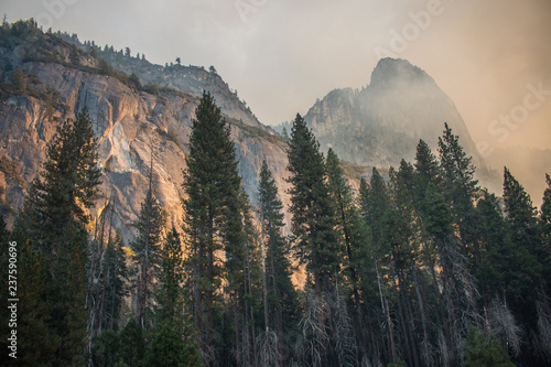 fiery sunset in the mountains