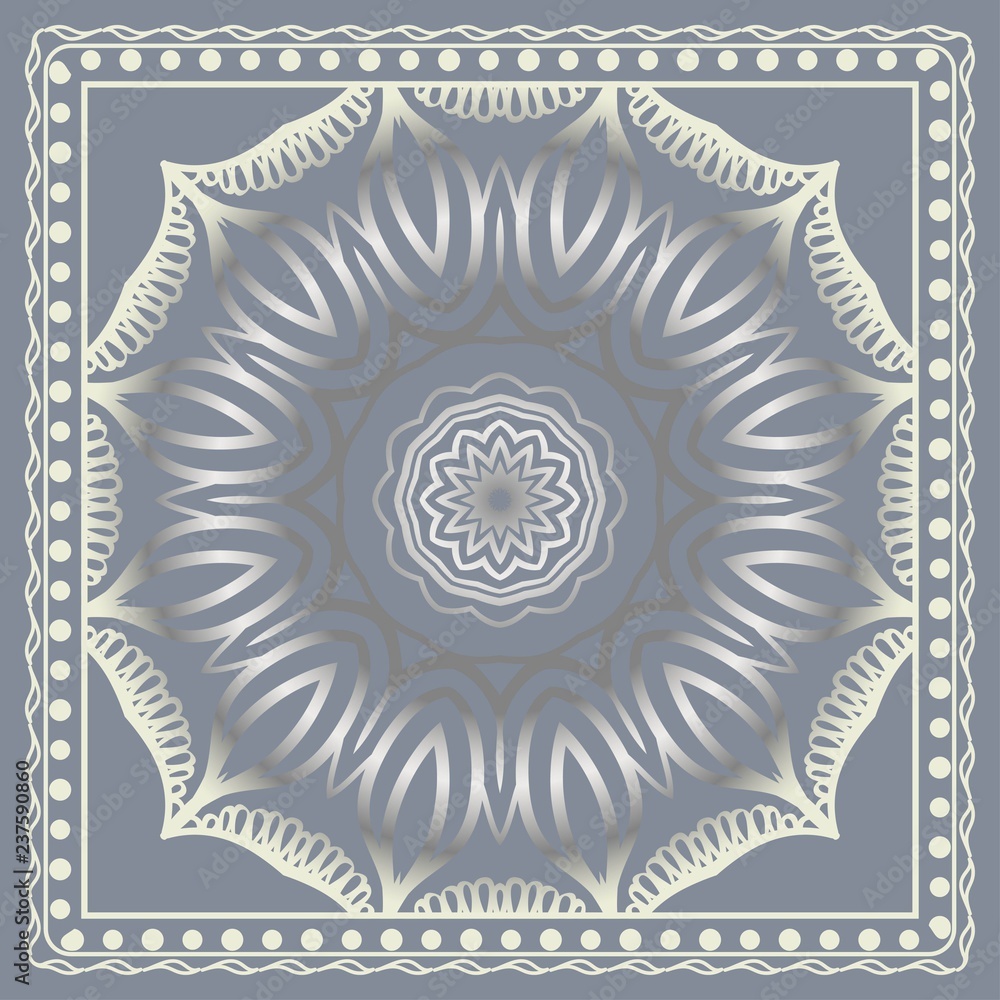bandanna print with floral pattern. vector illustration. For fabric, textile, bandana, scarg, print. bandanna print with floral pattern. vector illustration. For fabric, textile, bandana, scarg, print.