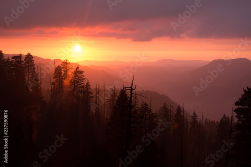 sunset in the mountains