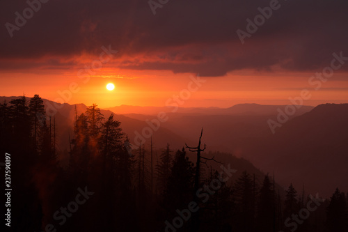 sunset in the mountains